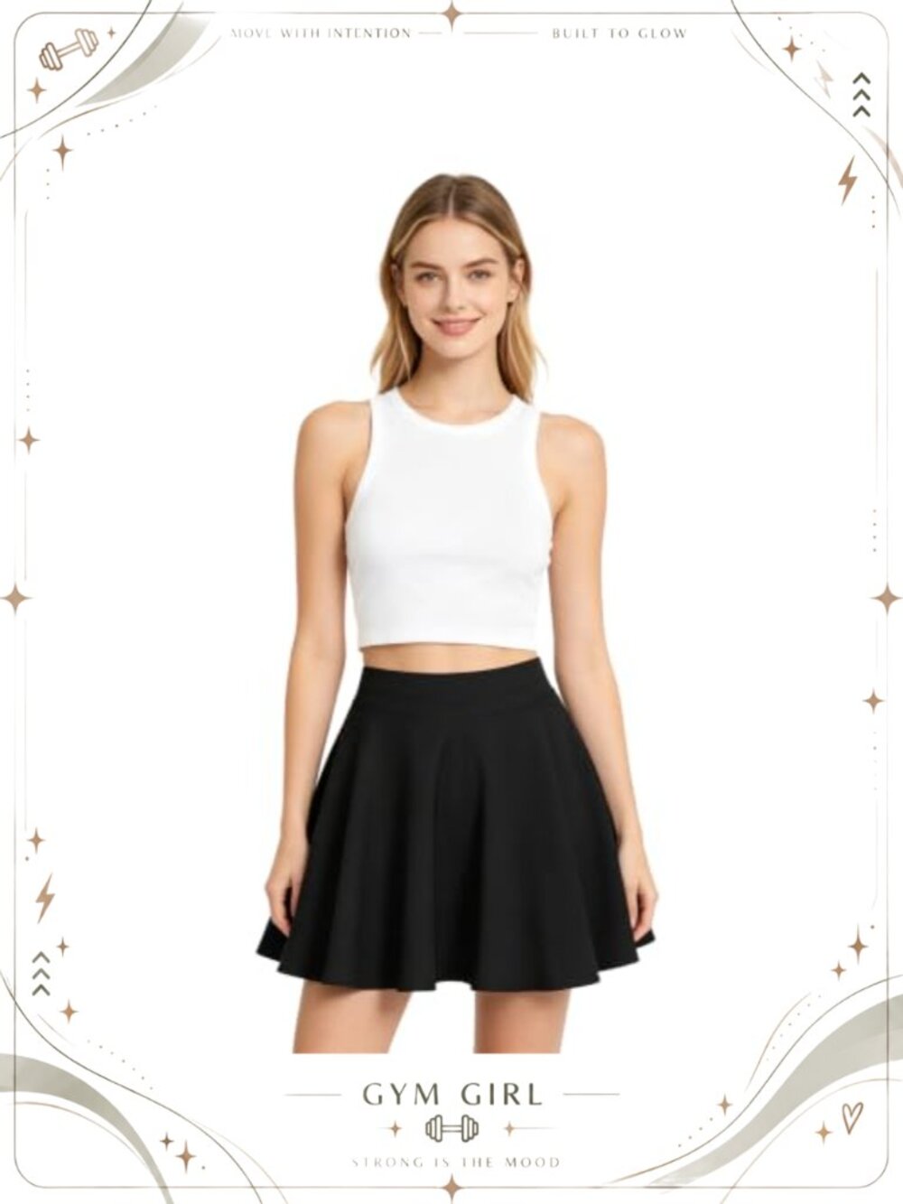 Pleated Mini Skirt High Waist A-Line with Pockets & Inner Shorts
